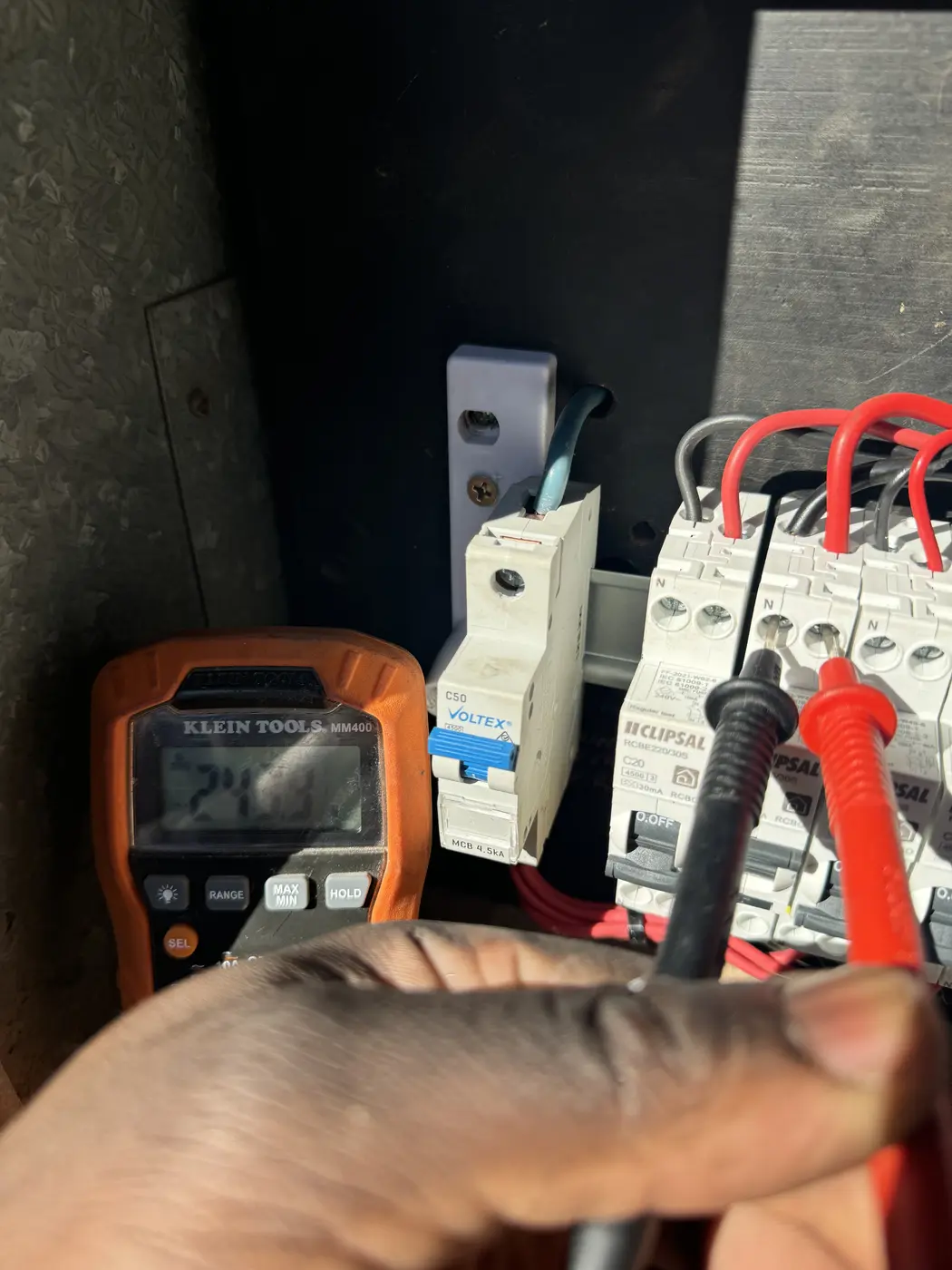 Testing circuits with a multimeter at the board