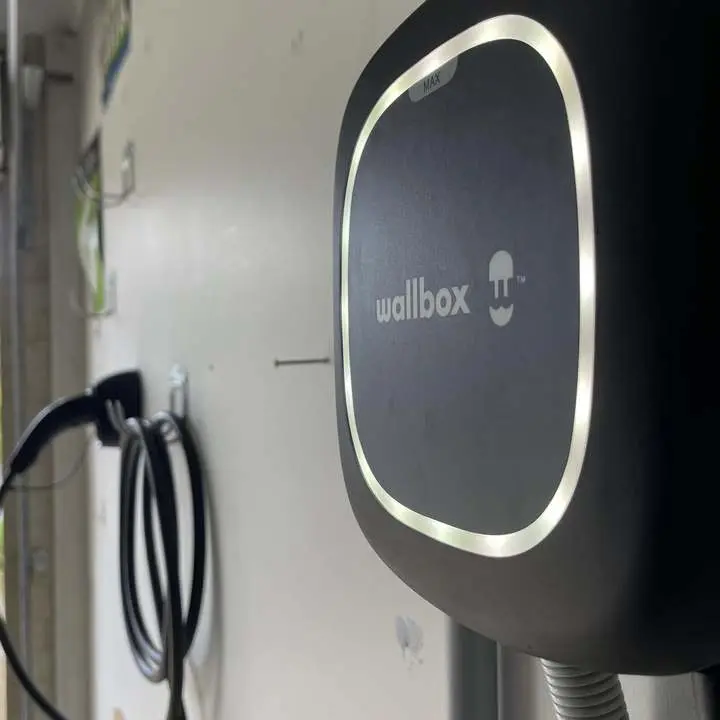 Wallbox home EV charger installed in a garage by BPE Solutions